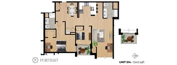 a floor plan of the apartment