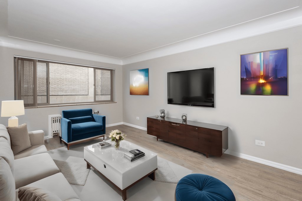 a living room with a couch and a coffee table
