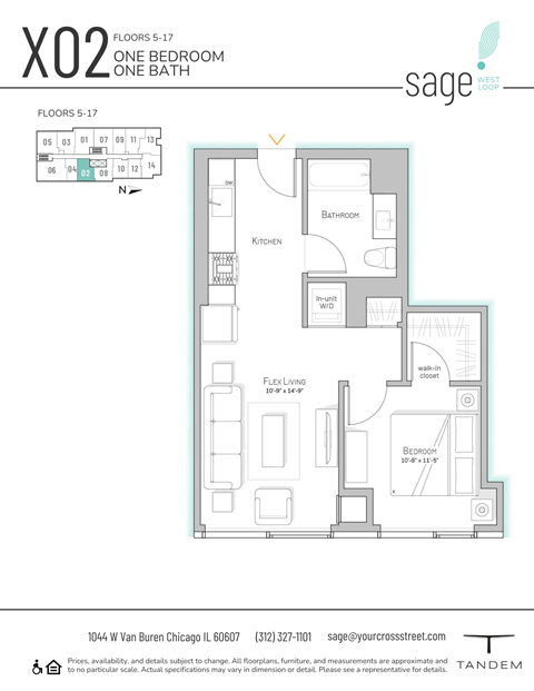 a typical floor plan of a one bedroom apartment