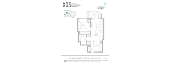the floor plan of xo stage one bedroom one bath