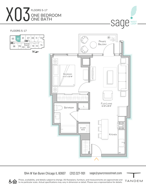 the floor plan of xo stage one bedroom one bath