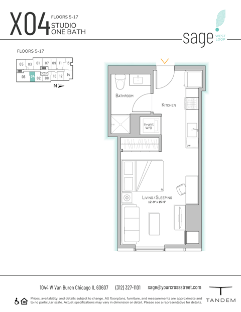a typical floor plan of a studio apartment