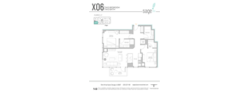 the floor plan of xo 16 bedroom two bath