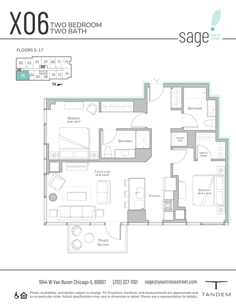 the floor plan of xo 16 bedroom two bath