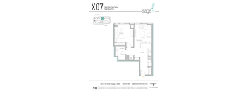 the floor plan of xo 7 one bedroom one bath