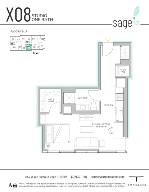 the floor plan studio one bath