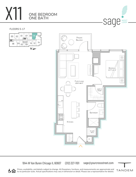 the floor plan of one bedroom one bath