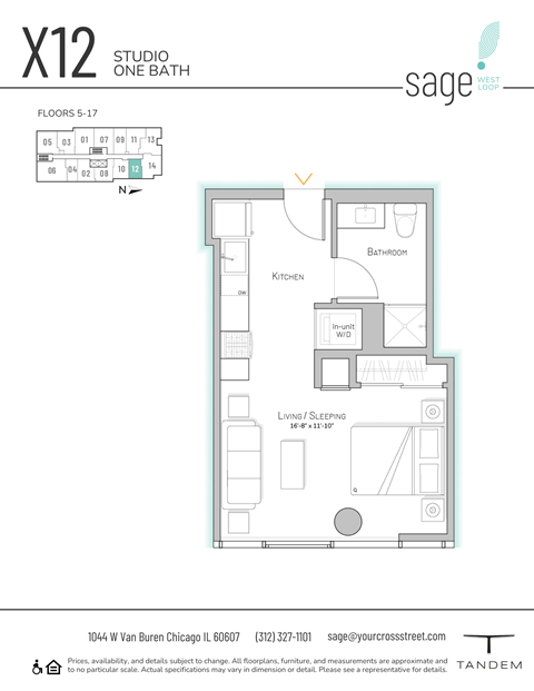 a typical floor plan of a studio apartment