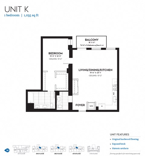 a floor plan of a unit with a bedroom and a bathroom