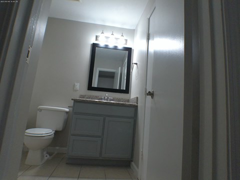 a bathroom with a toilet and a sink and a mirror