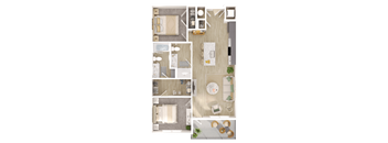 a floor plan of a bedroom and a living room