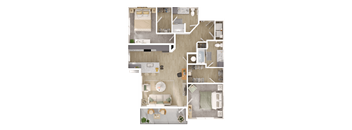 a floor plan of a house with a bedroom and a living room