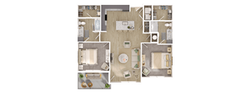 a floor plan of a living room with a bedroom and a dining room