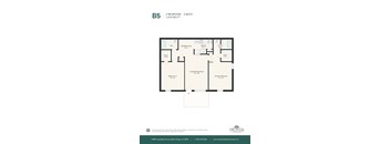 A floor plan for a 2 bedroom, 2 bath apartment at The Villas.