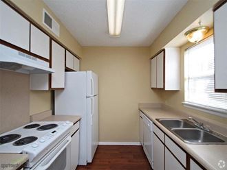 a kitchen with a stove a sink and a refrigerator - Photo Gallery