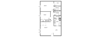 A black and white image of a floor plan for a house.