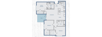 Blanc 3 Bedroom 2 Bathroom Floorplan at Silver Oaks Apartments, Gonzales, LA 70737