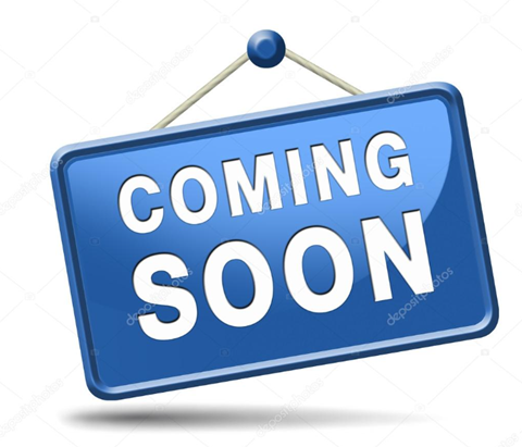 A blue sign with the words "COMING SOON" in white letters.