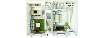 a floor plan of a one bedroom apartment