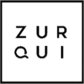 A black and white image with the words ZUR QUI.