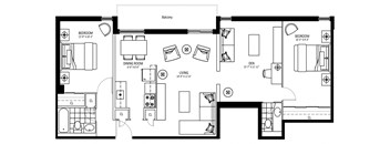 500-522 Gordon - Plan I (2 bed plus den)