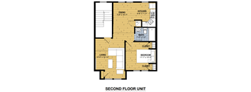 a floor plan of a second floor unit with a bedroom and a bathroom
