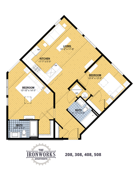 Two Bedroom Floor plan 2