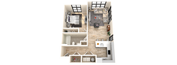 The Dock One Bedroom 1 Bathroom Floorplan at The Anchorage on Kelly, Philadelphia, 19129