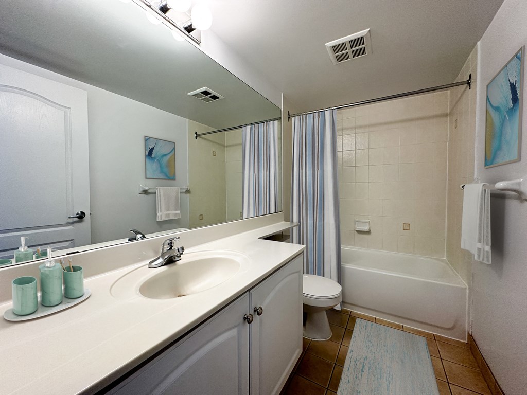 a bathroom with a sink and a toilet and a shower