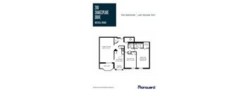 A floor plan for a two bedroom apartment at 200 Shakespeare Drive in Waterloo, Ontario.