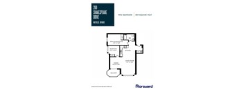 A floor plan for a two bedroom apartment at 200 Shakespeare Drive in Waterloo, Ontario.