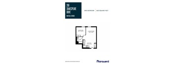 A floor plan for a one bedroom apartment at 200 Shakespeare Drive in Waterloo, Ontario.