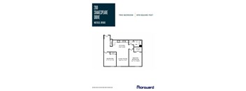 A floor plan for a two bedroom apartment at 200 Shakespeare Drive in Waterloo, Ontario.