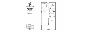 Alexander 1bedoom+den floorplan