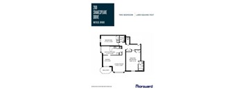 A floor plan for a two bedroom apartment at 200 Shakespeare Drive in Waterloo, Ontario.