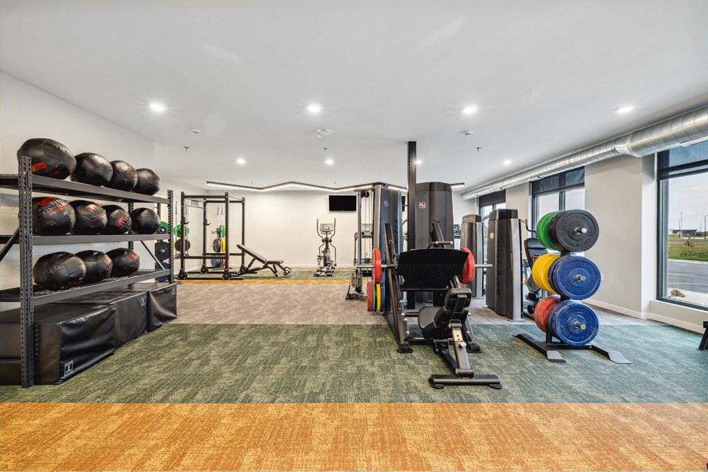 the preserve at ballantyne commons gym with weights and cardio equipment