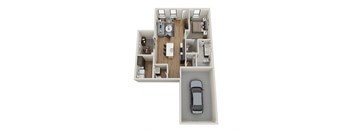 1 Bed 1 Bath Floor Plan at EagleRidge Plaza Residences, Fargo, North Dakota
