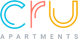 A logo with the letters C, R, U and the words "apartments" below it.