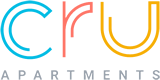 A logo with the letters C, R, U and the words "apartments" below it.