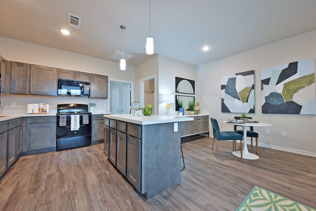 Model Kitchen and Dining From Living Room