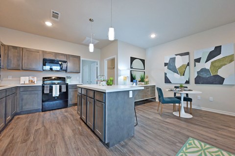 Model Kitchen and Dining From Living Room