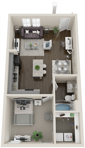 1x1 floorplan - Photo Gallery