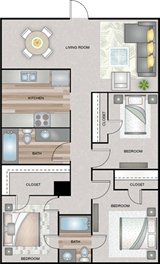1-bedroom apartment at Mosaic Apartments in Midland