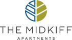 The Midkiff Apartments logo with a blue and green design.