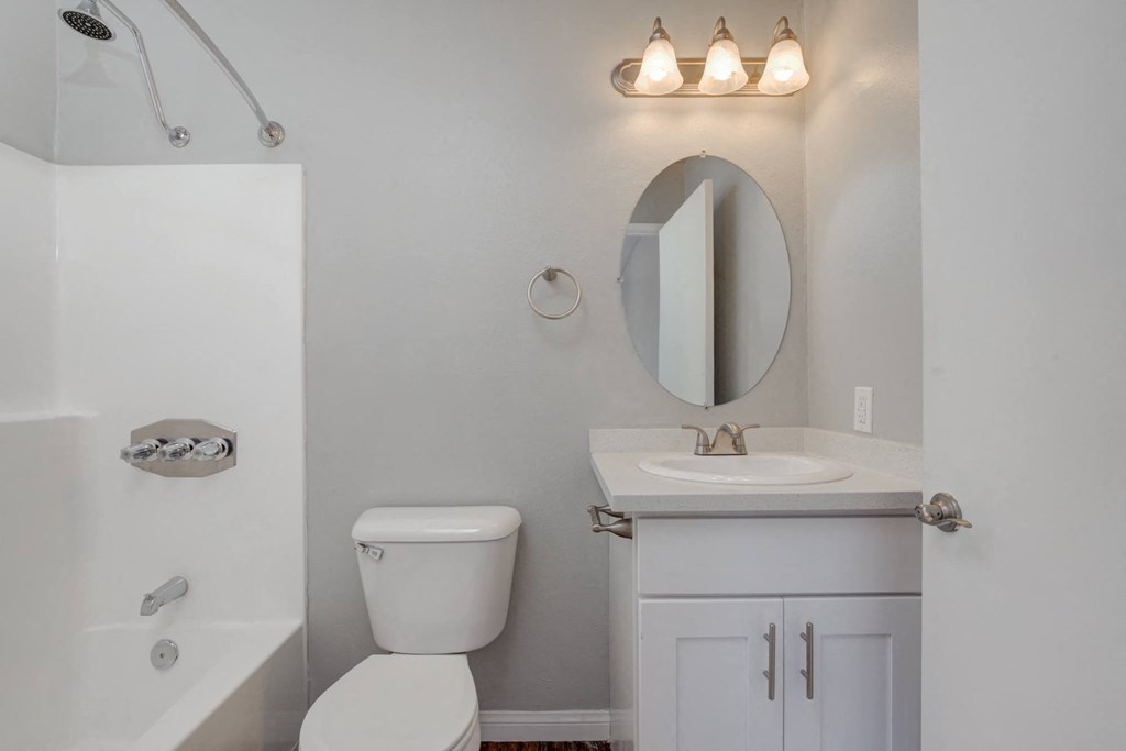 a bathroom with a sink toilet and a mirror
