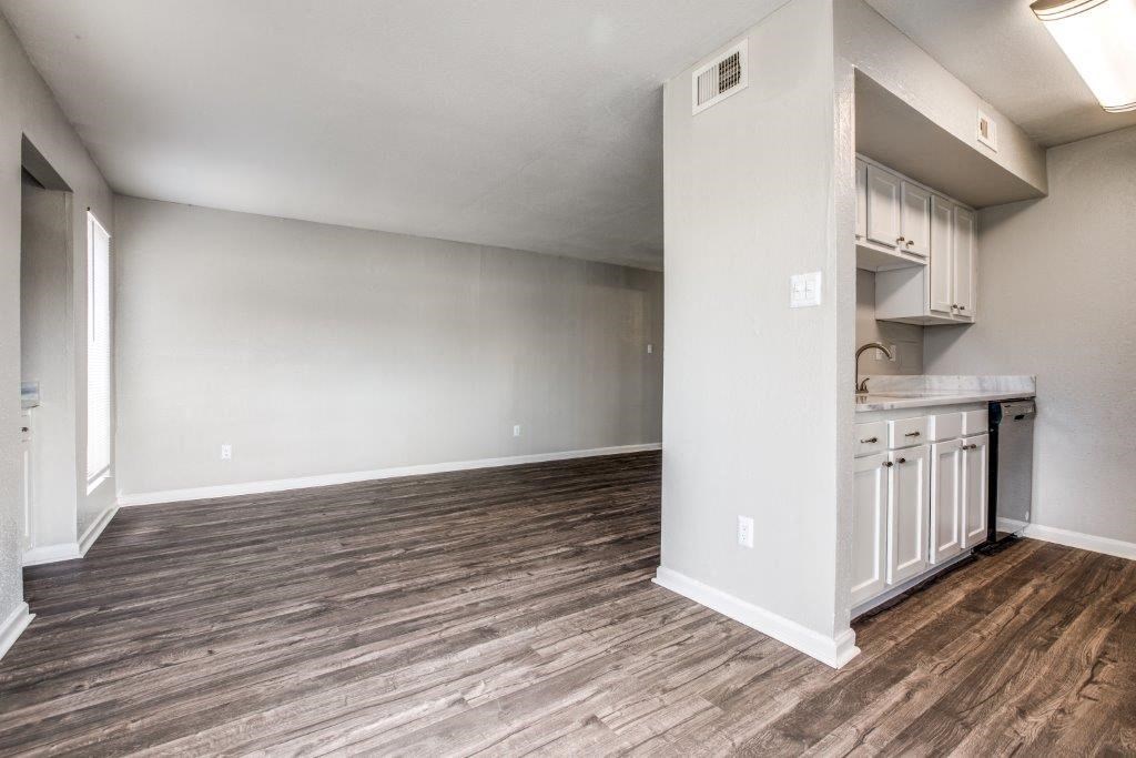 Living Room Come Kitchen View at Seacrest Apartments, Garland, TX, 75044