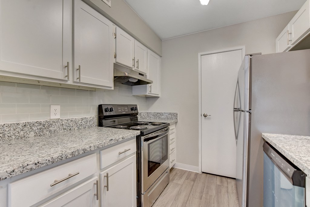 kitchen with white cabinets at Summer Meadows, Las Vegas, Nevada