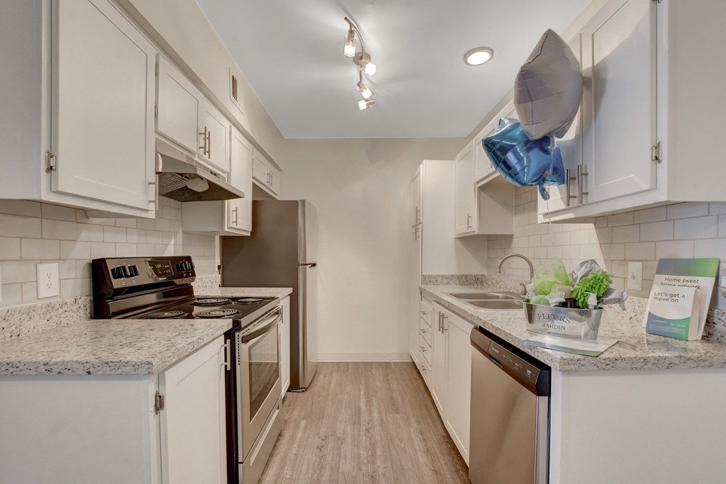 Kitchen with Black gas stove at Summerlin Meadows, Nevada, 89102