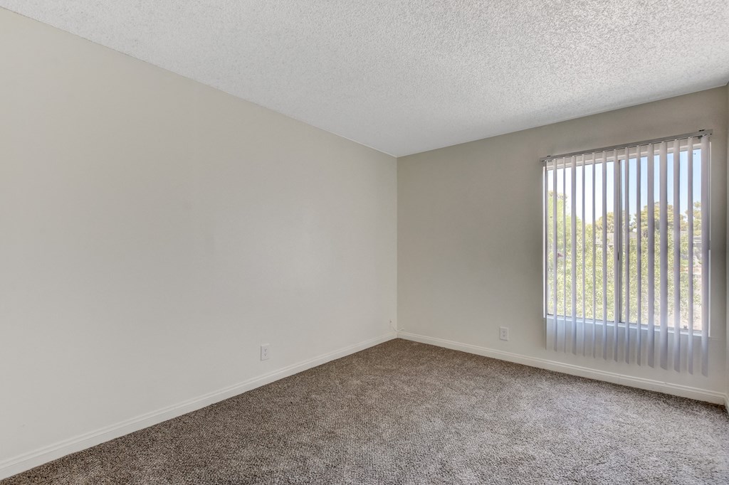 Empty Bedroom with large windows at Summerlin Meadows, Nevada, 89102