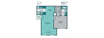 1 Bedroom A2 - 600sqft - SHORELINE at Seacrest Apartments, Garland, 75044